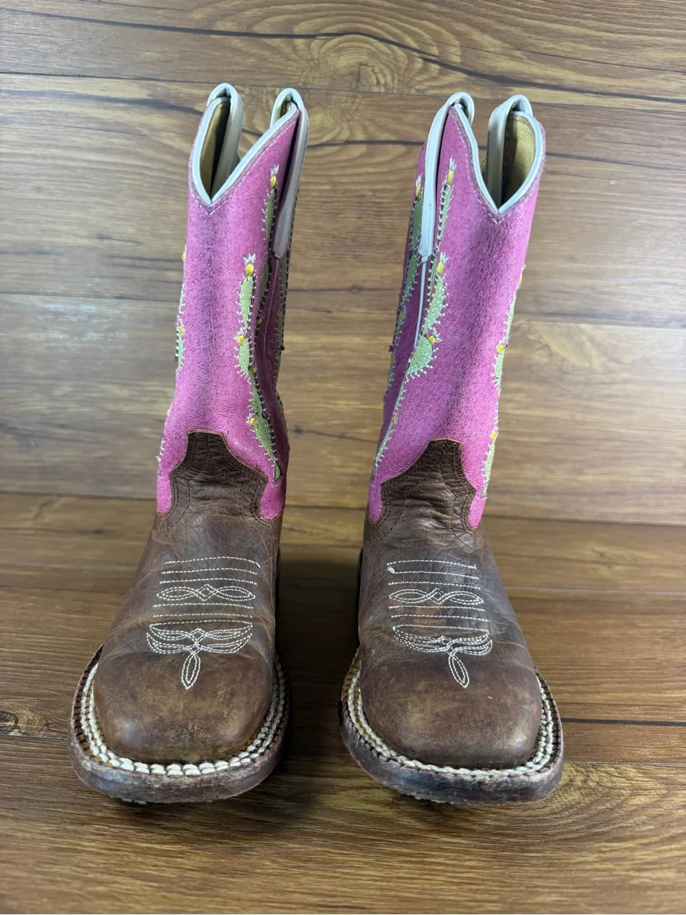 Macie Bean Cowgirl Boots ‘Cactus’ Suede Leather Kids Shoes Size 11C